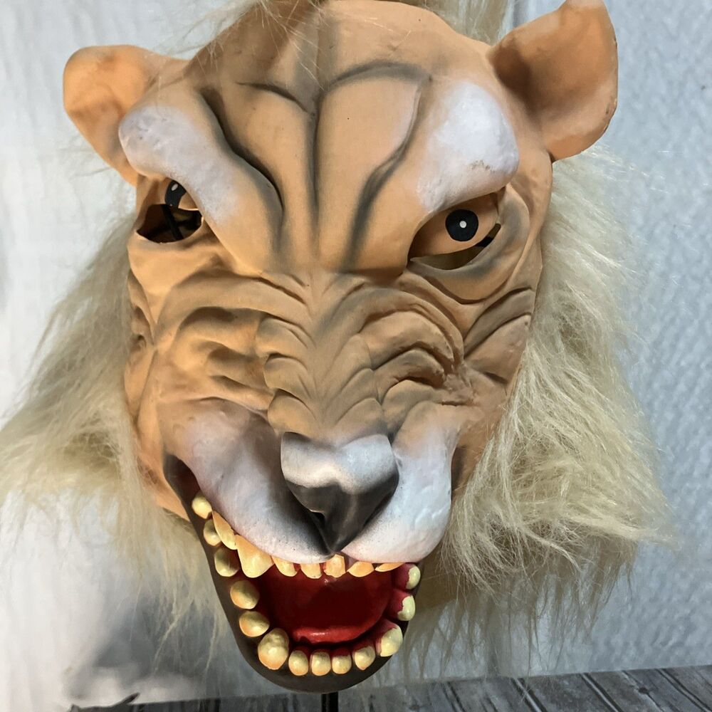 VTG 1999 Paper Magic Group Terrifying Lions Head Mask Halloween